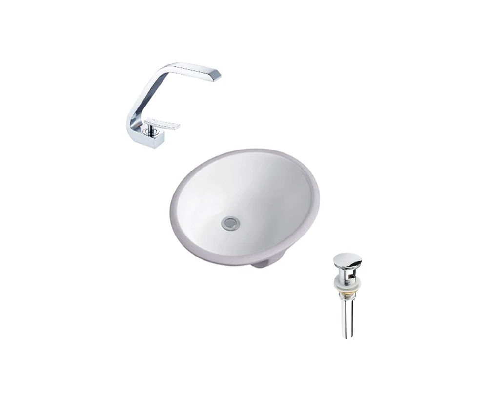 DROP Bath and Kitchen DR091111 Undermount Bathroom Sink Set