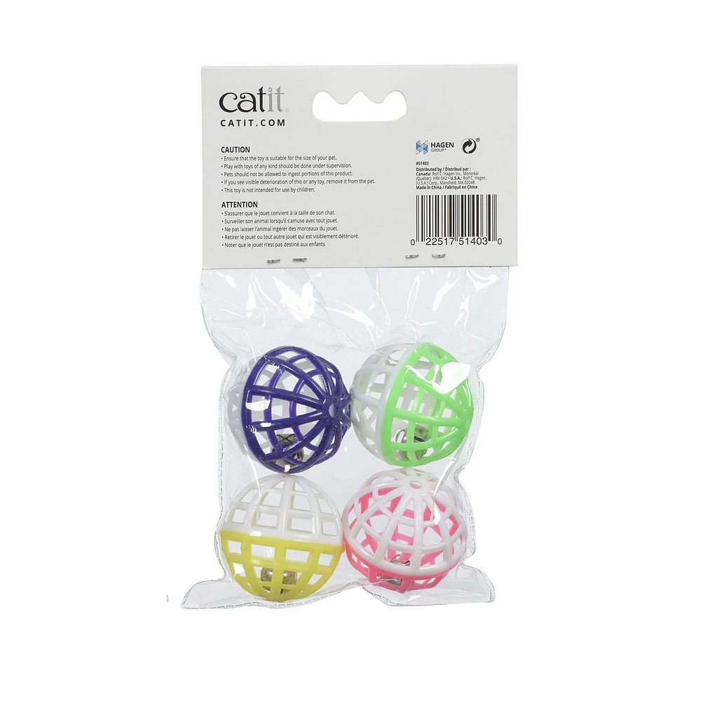 Catit Krazy Rollers Cat Toy - Jingle Balls, 4 pack