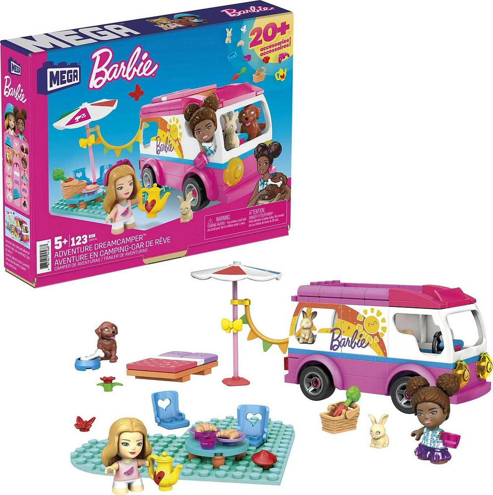 Mega Barbie Adventure DreamCamper Toy Building Set - 123 Pieces