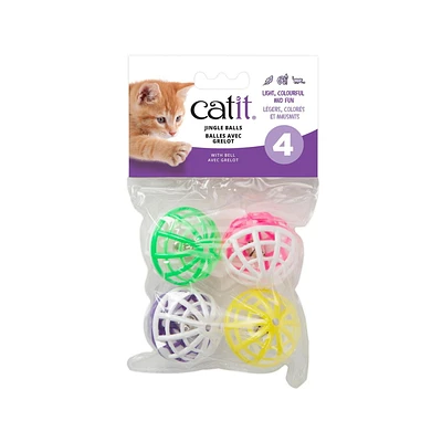 Catit Krazy Rollers Cat Toy - Jingle Balls, 4 pack