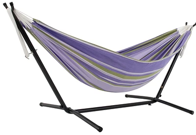 Vivere Double Cotton Hammock with Stand and Carry Bag