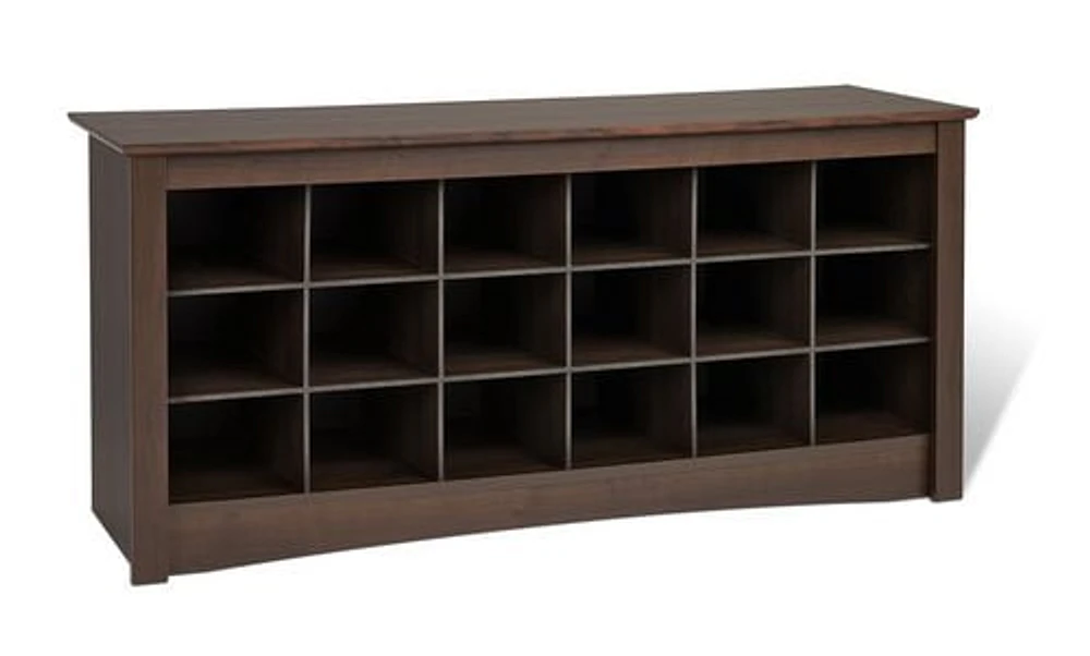 Prepac 48 in W x 24 in H x 16 in D Shoe Storage Cubbie Bench