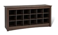 Prepac 48 in W x 24 in H x 16 in D Shoe Storage Cubbie Bench