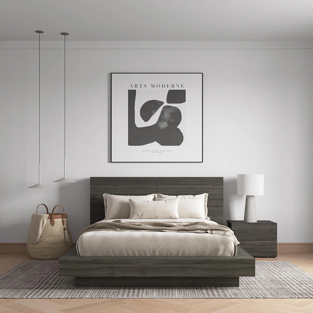 Ensemble de chambre à coucher Marconi 3 pièces avec lit, tête de lit et table de chevet
