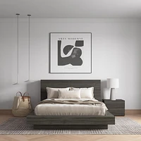 Ensemble de chambre à coucher Marconi 3 pièces avec lit, tête de lit et table de chevet