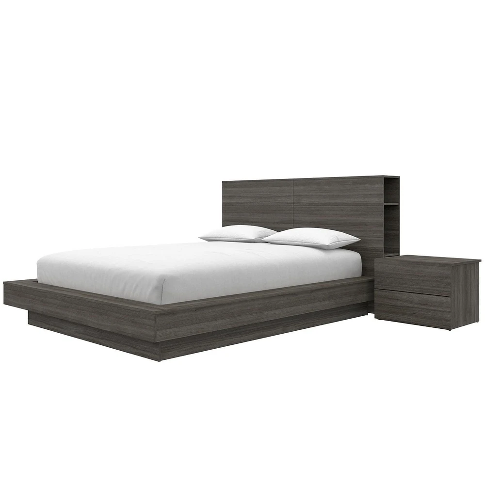 Ensemble de chambre à coucher Marconi 3 pièces avec lit, tête de lit et table de chevet