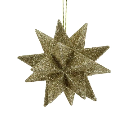 Holiday Time Champagne Gold Glitter Starburst ornament