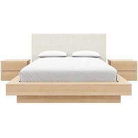 Julian 4 Piece Queen Size Bedroom Set with Bed, Upholstered Headboard and 2 Nightstands