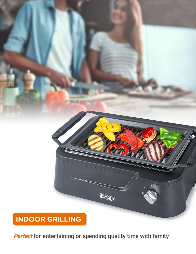 COMMERCIAL CHEF Indoor Smokeless Infrared Grill