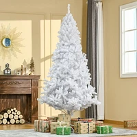 HOMCOM 7ft Christmas Tree Holiday Decoration with Stand - White