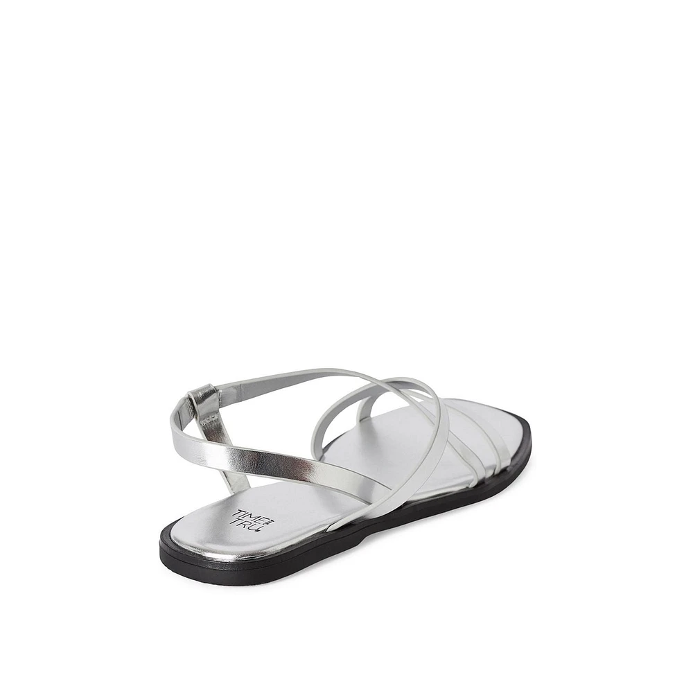 Time and Tru Women's Strappy Sandals, Sizes 6-10