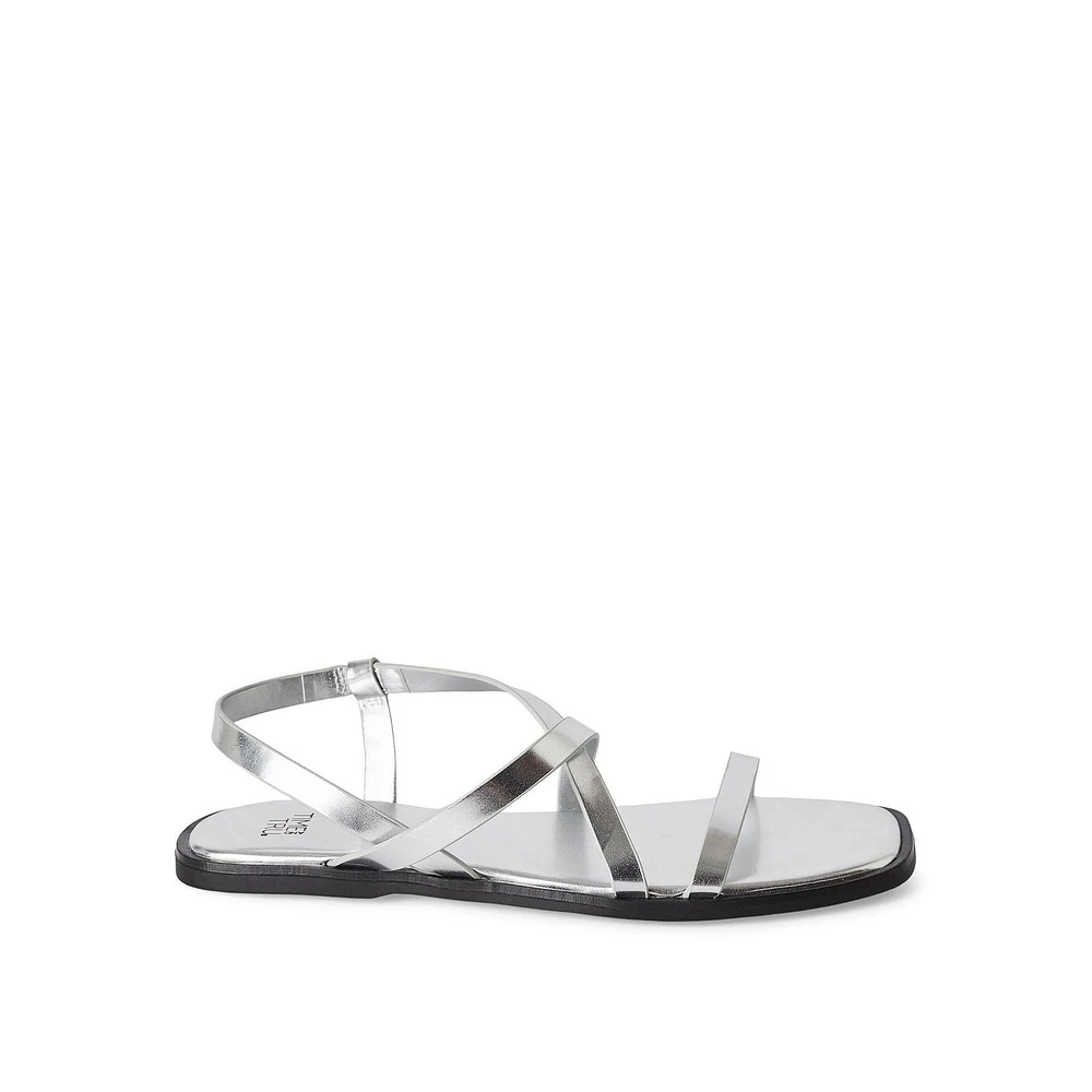 Time and Tru Women's Strappy Sandals, Sizes 6-10