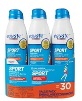 Equate Écran solaire Vaporisation continue SPORT FPS 30 emballage économique