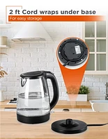 COMMERCIAL CHEF 1.7L Cordless Glass Kettle