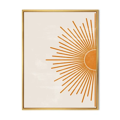 Designart Orange Sun Print I FLOAT FRAME WALL ART