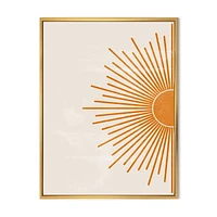 Designart Orange Sun Print I FLOAT FRAME WALL ART