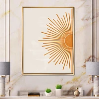 Designart Orange Sun Print I FLOAT FRAME WALL ART