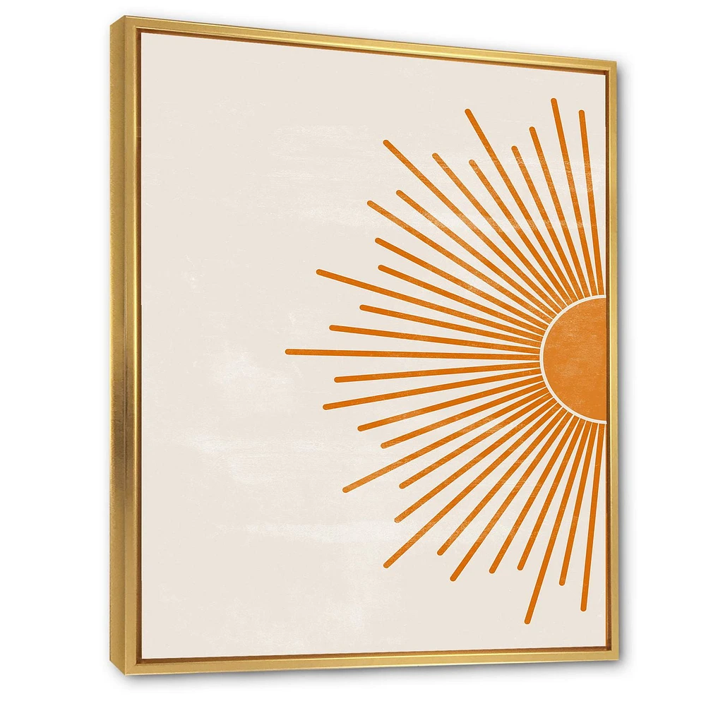 Designart Orange Sun Print I FLOAT FRAME WALL ART