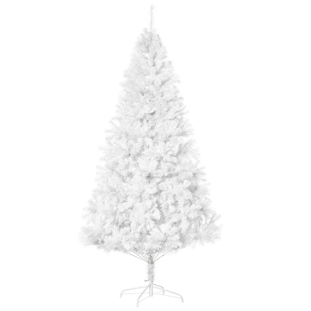 HOMCOM 7ft Christmas Tree Holiday Decoration with Stand - White