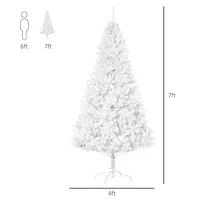 HOMCOM 7ft Christmas Tree Holiday Decoration with Stand - White