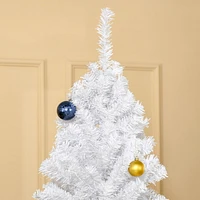 HOMCOM 7ft Christmas Tree Holiday Decoration with Stand - White