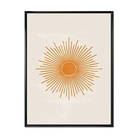 Designart Orange Sun Print II FLOAT FRAME WALL ART