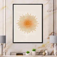 Designart Orange Sun Print II FLOAT FRAME WALL ART