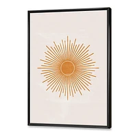 Designart Orange Sun Print II FLOAT FRAME WALL ART