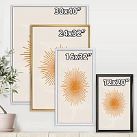 Designart Orange Sun Print II FLOAT FRAME WALL ART