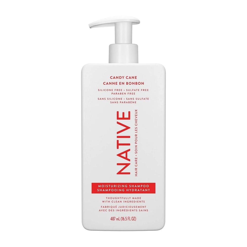 Native Limited Edition Moisturizing Shampoo, Candy Cane, Sulfate Free, Paraben Free, 487 ml, 487ML