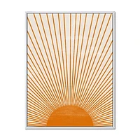 Designart Orange Sun Print III FLOAT FRAME WALL ART