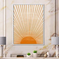 Designart Orange Sun Print III FLOAT FRAME WALL ART