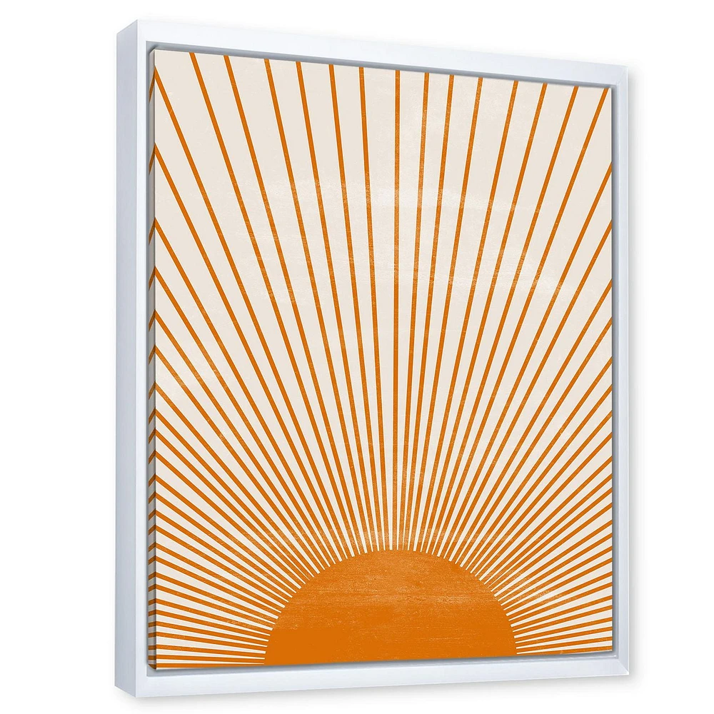 Designart Orange Sun Print III FLOAT FRAME WALL ART