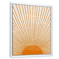 Designart Orange Sun Print III FLOAT FRAME WALL ART