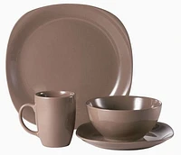 Mainstays 16 Piece Square Dinnerware Set – Taupe