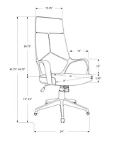 Monarch Specialties Office Chair, Adjustable Height, Swivel, Ergonomic, Armrests, Computer Desk, Work, Metal, Fabric, Black, Contemporary, Modern