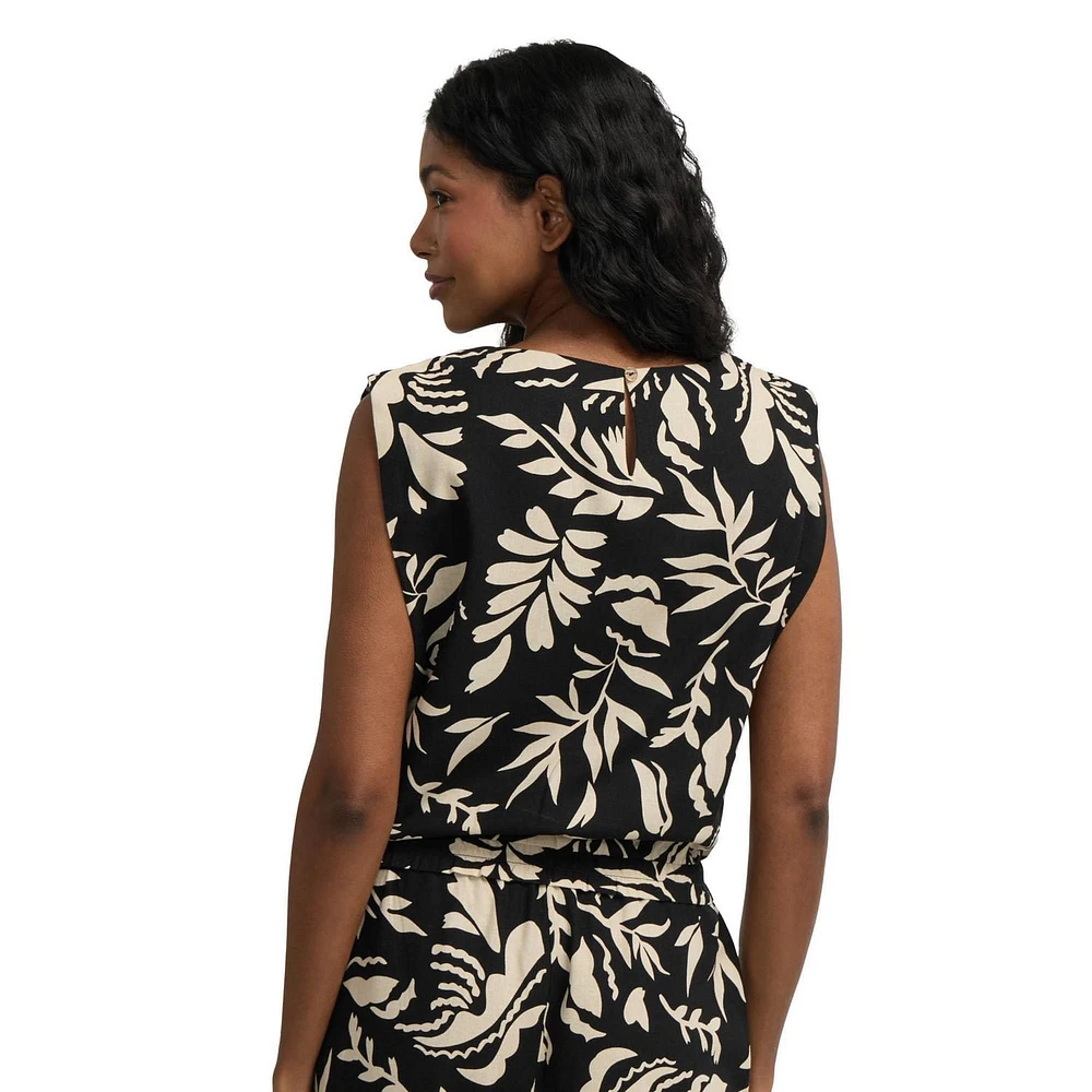Top en mélange de lin à motifs Mexx pour femmes XS-XXL