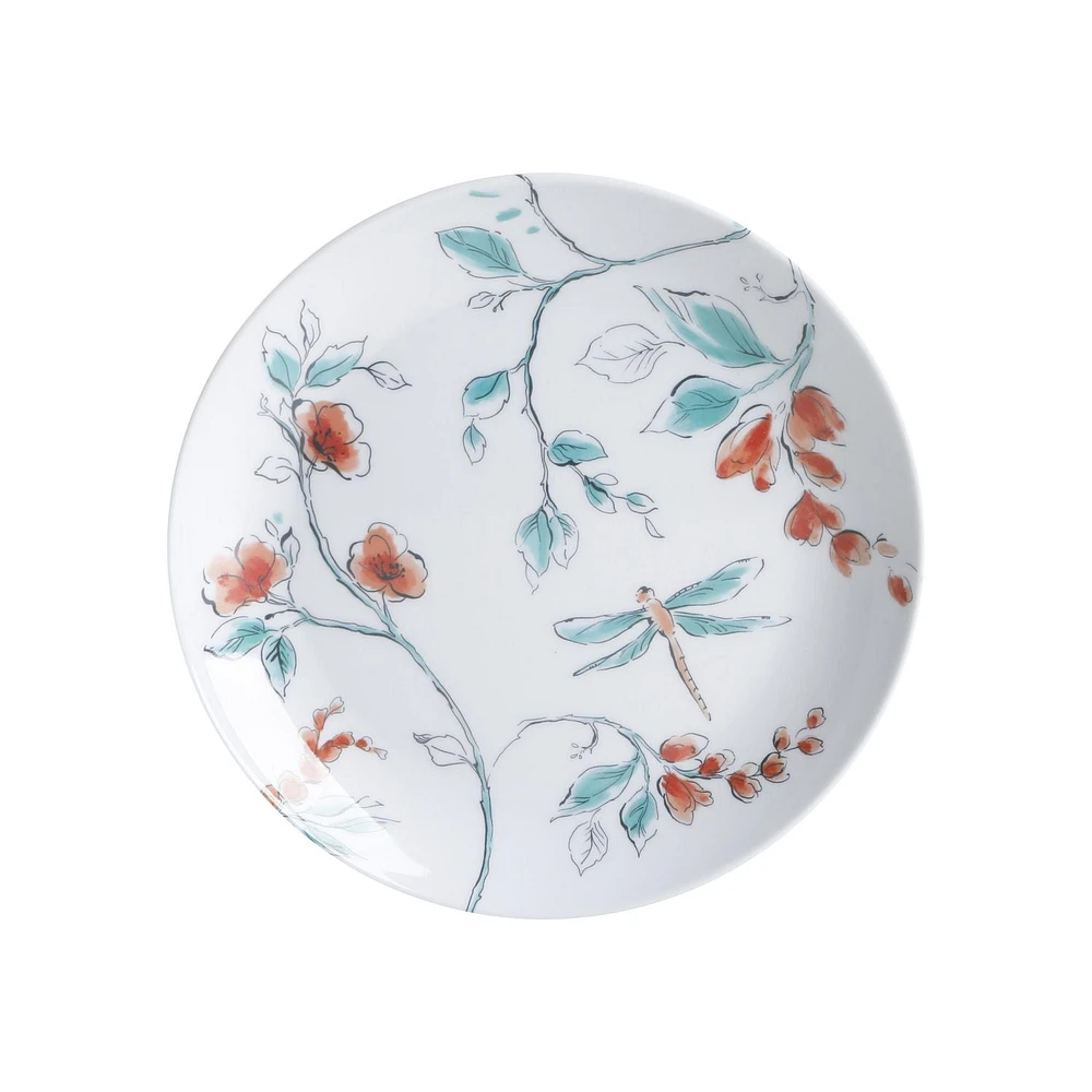 Martha Stewart Dragonfly White 12-Piece Melamine Dinnerware Set