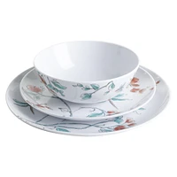 Martha Stewart Dragonfly White 12-Piece Melamine Dinnerware Set