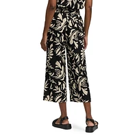 Mexx Women’s Printed Linen Blend Culottes Pant, XS-XXL