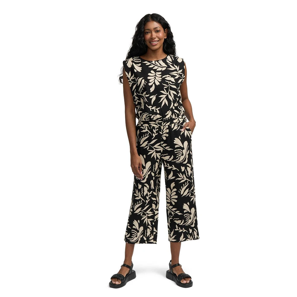 Mexx Women’s Printed Linen Blend Culottes Pant, XS-XXL