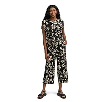 Mexx Women’s Printed Linen Blend Culottes Pant, XS-XXL