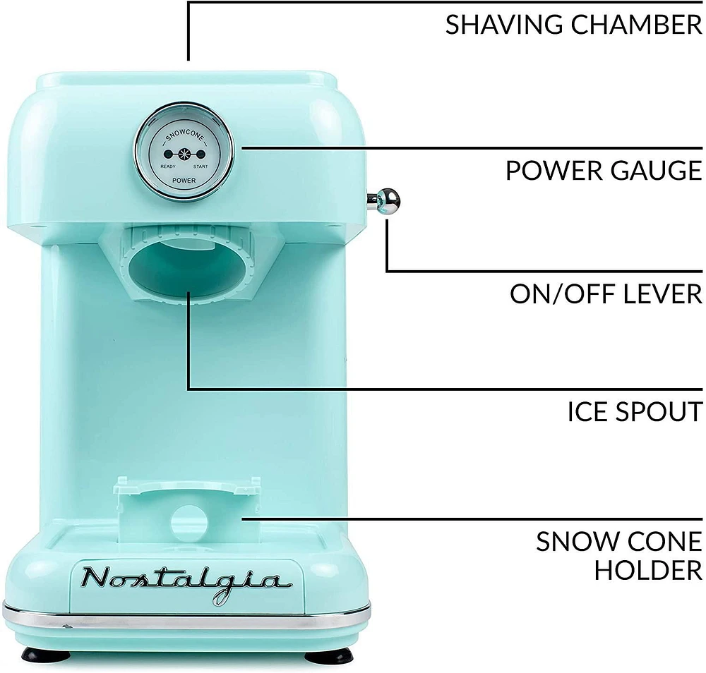 Nostalgia CLSC1AQ Classic Retro Snow Cone Maker, Aqua