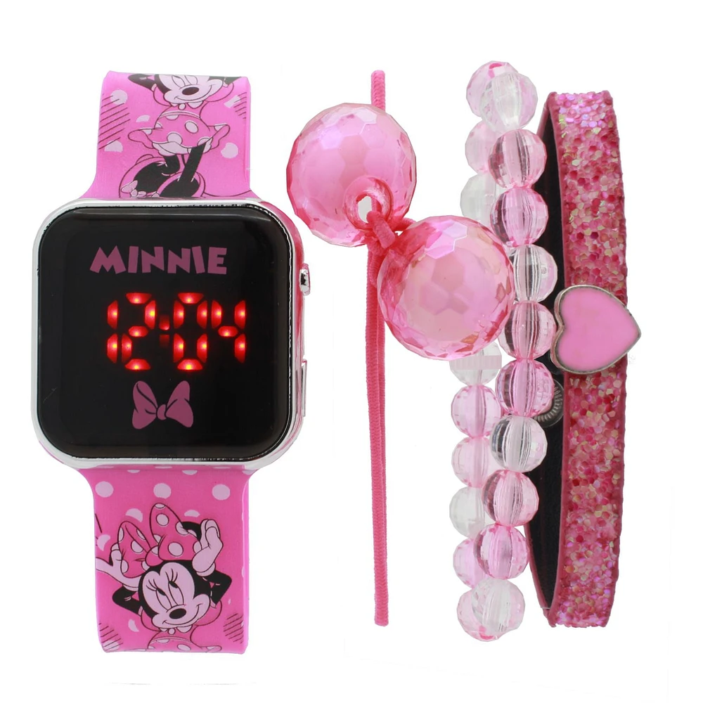 Minnie LED Watch with Bracelets Set