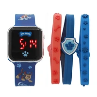 Paw Patrol Kids Rubber Led Watch With Bracelet Set