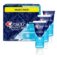 Crest 3D White Advanced Whitening Toothpaste, Arctic Fresh, 70 mL, Pack of 3