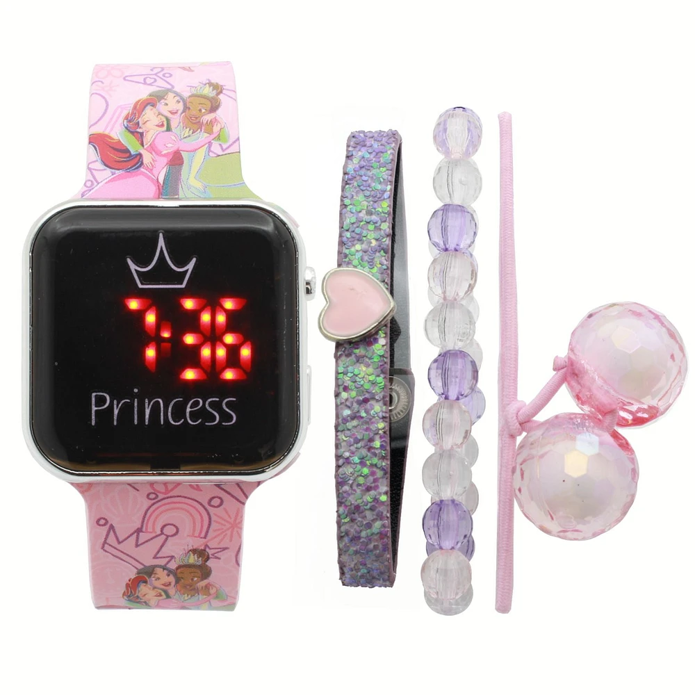 Princess LED Watch with Bracelets Set