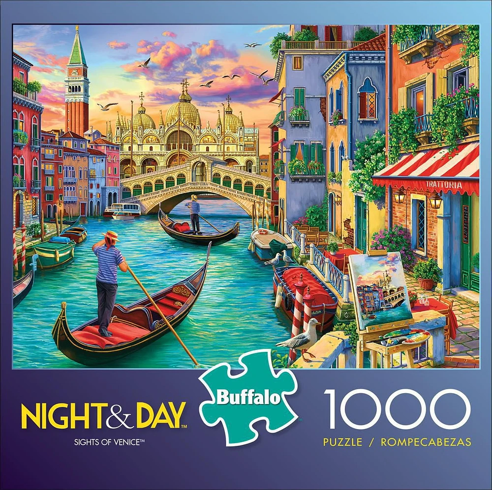 Buffalo Games - Night & Day - Sights of Venice - 1000 Piece Jigsaw Puzzle