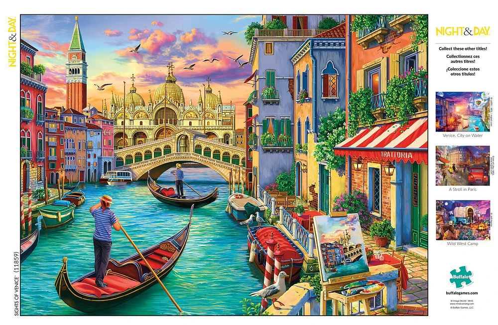 Buffalo Games - Night & Day - Sights of Venice - 1000 Piece Jigsaw Puzzle