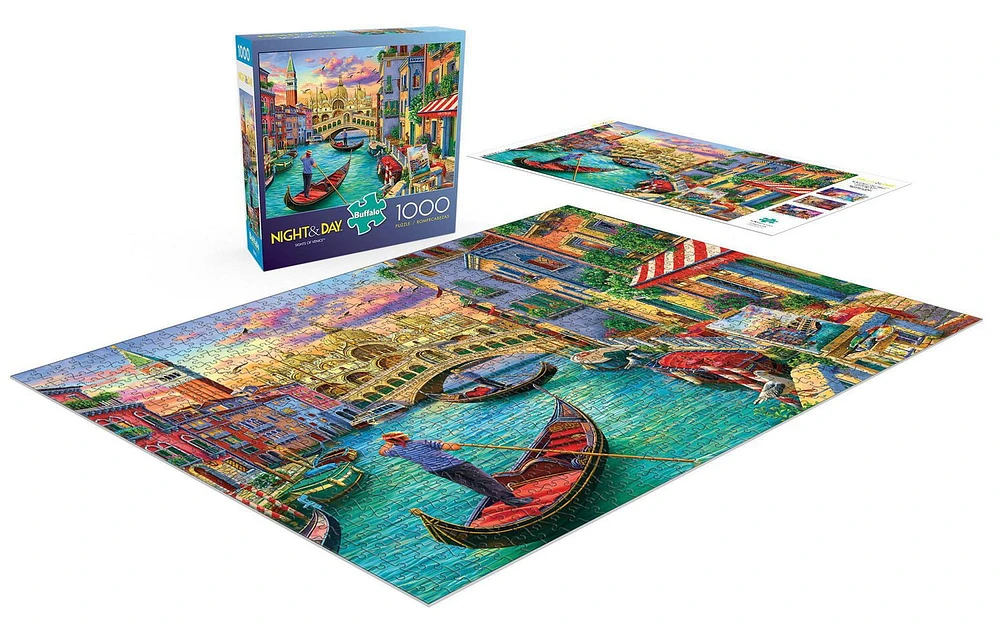 Buffalo Games - Night & Day - Sights of Venice - 1000 Piece Jigsaw Puzzle